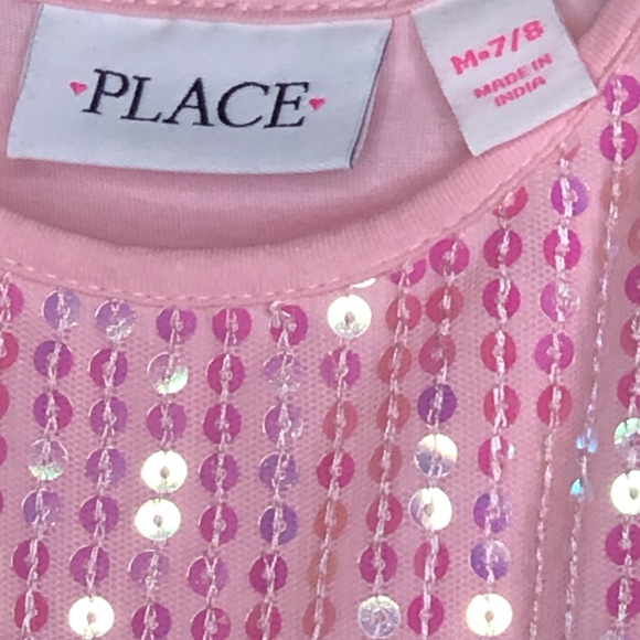 Little girls pink sequins dress - Picture 3 of 6